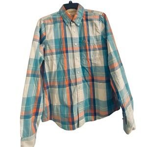 Hollister mens button down shirt check long sleeve casual size XL casual logo